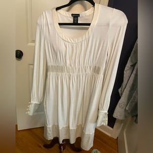 Moda International size 4 white cream dress, silk detail, formal